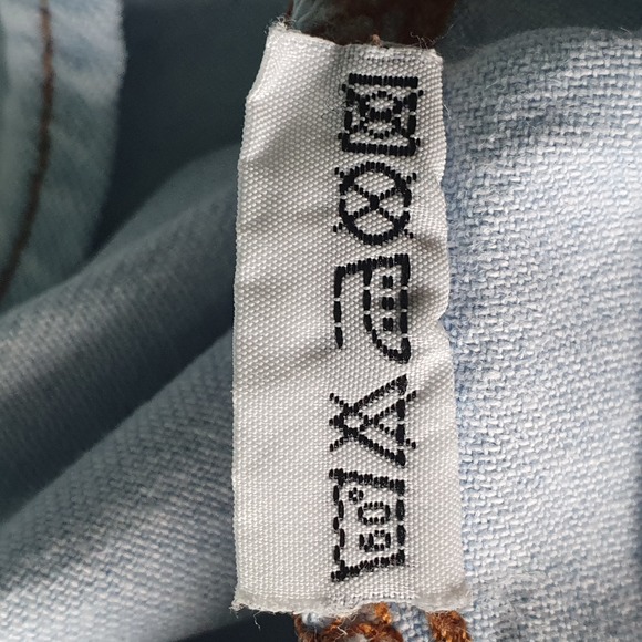 Size 50" Light Blue Denim 100% Cotton Short Sleeve Shirt - Picture 8 of 8